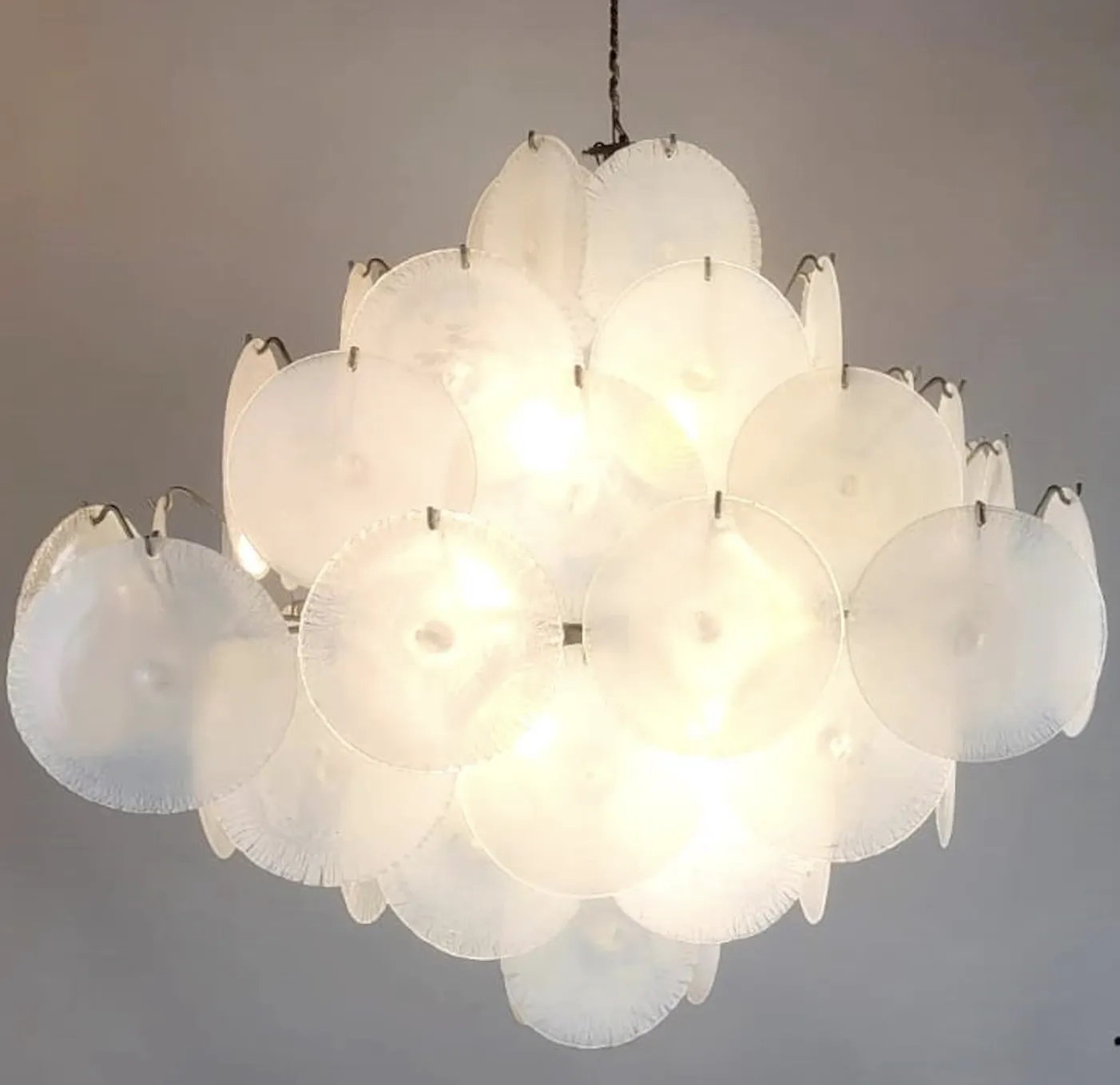 Mid Century Murano Glass Discs Suspension By Carlo Nason, 1960s photo Lighting