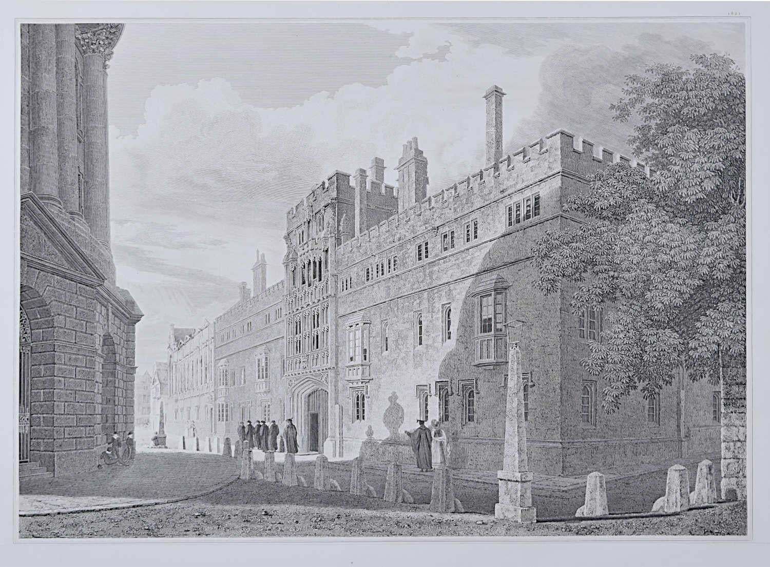 Brasenose College, Oxford And The Radcliffe Camera Engraving By Joseph Skelton