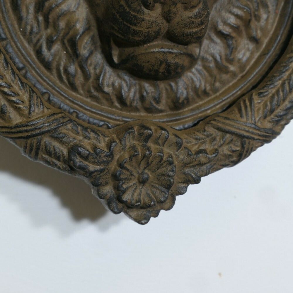 Large Gothic Lion’s Mask Iron Door Knocker photo 594.0