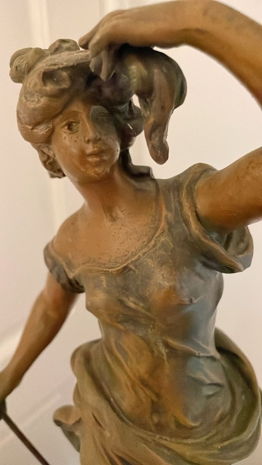 Antique French Onyx And Spelter Clock Depicting Amphitrite After Auguste Moreau photo Home Decor