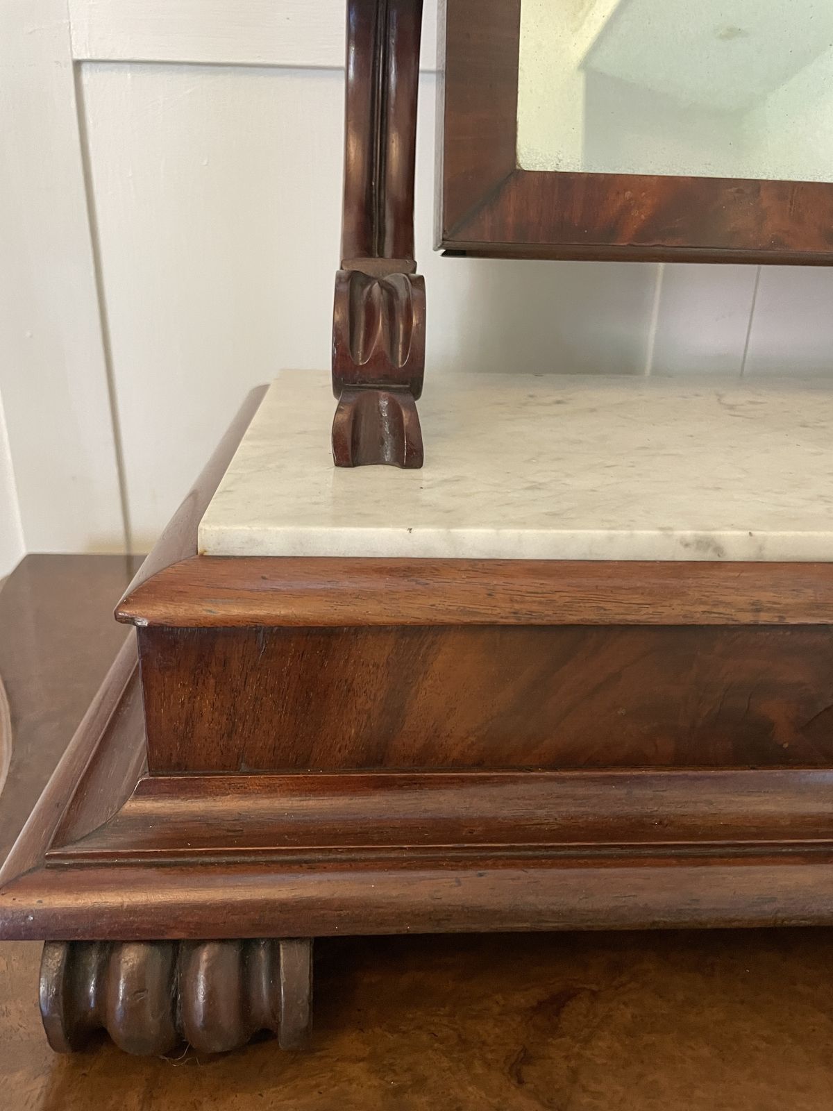 Home Decor Large Antique 19th Century Mahogany And Marble Topped Swing Mirror photo