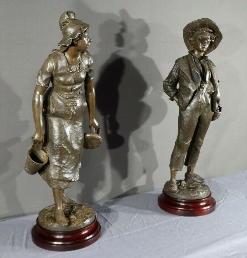 Pair Of Spelter Sculptures, Signed H.Weiss – Late 19th Century photo for sale