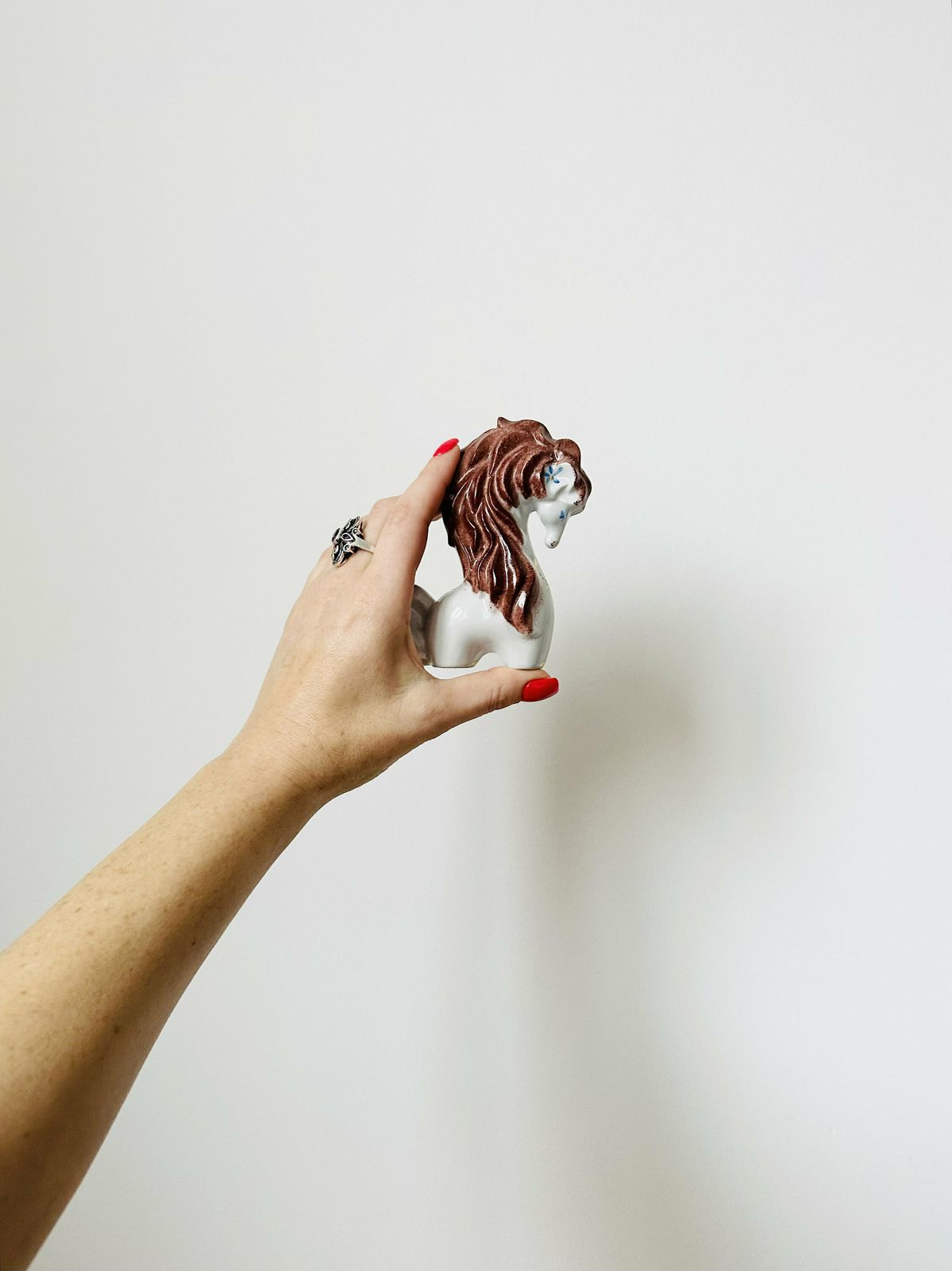 Rare Kyiv Porcelain Horse Figurine, Soviet Porcelain photo for sale