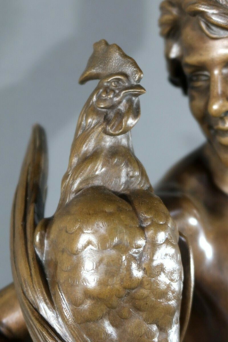 Art Bronze “Winner In The Cockfight”, Signed A. Falguière – 2nd Part 19th Century photo