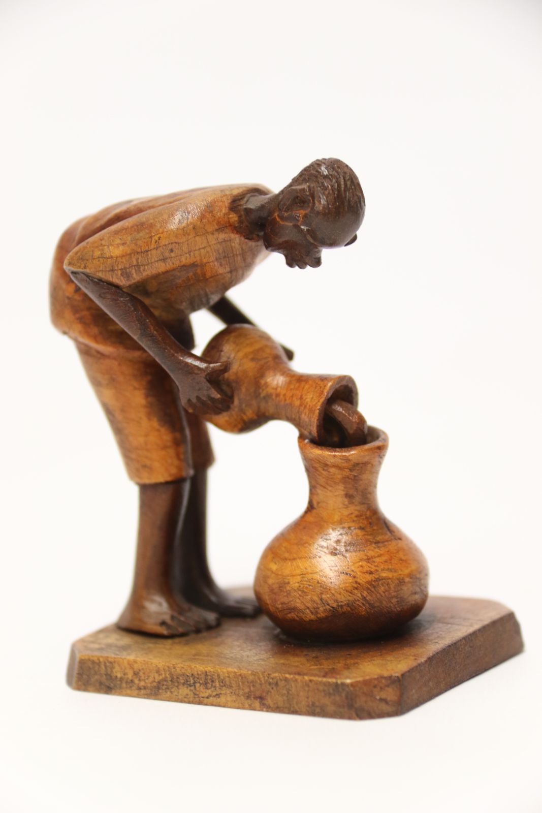 A Group Of 7 Nigerian Hardwood Carved Figures, C 1920 photo Home Decor
