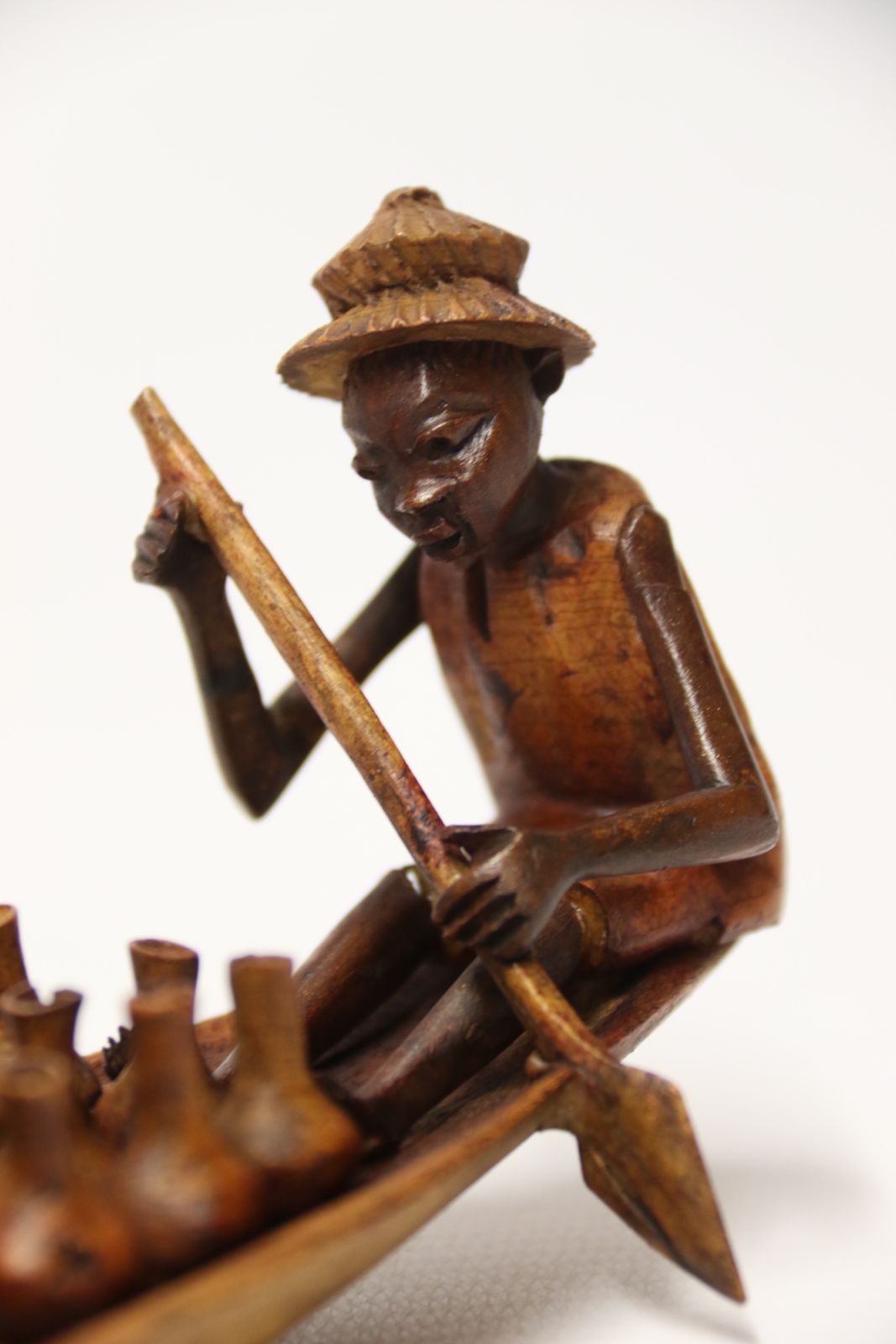 photo buy A Group Of 7 Nigerian Hardwood Carved Figures, C 1920
