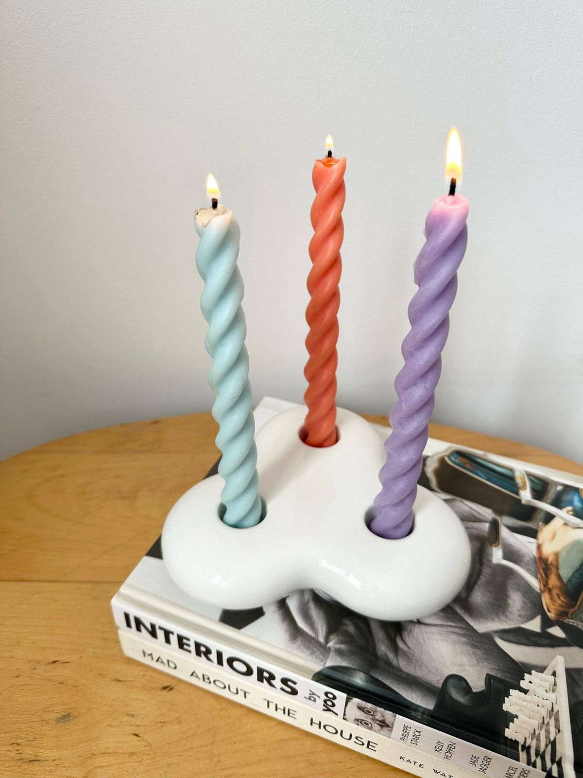 Rare Villeroy & Boch Porcelain Triple Candlestick Holder photo furniture