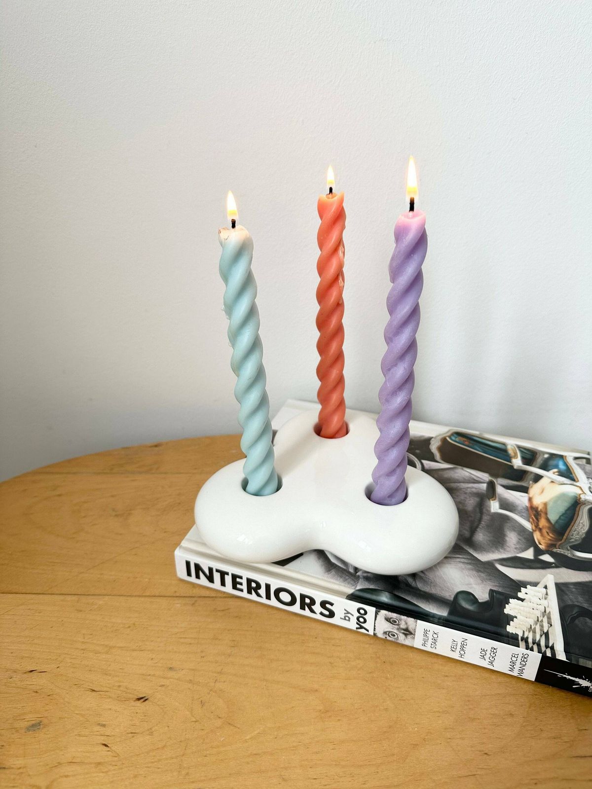 photo furniture Rare Villeroy & Boch Porcelain Triple Candlestick Holder