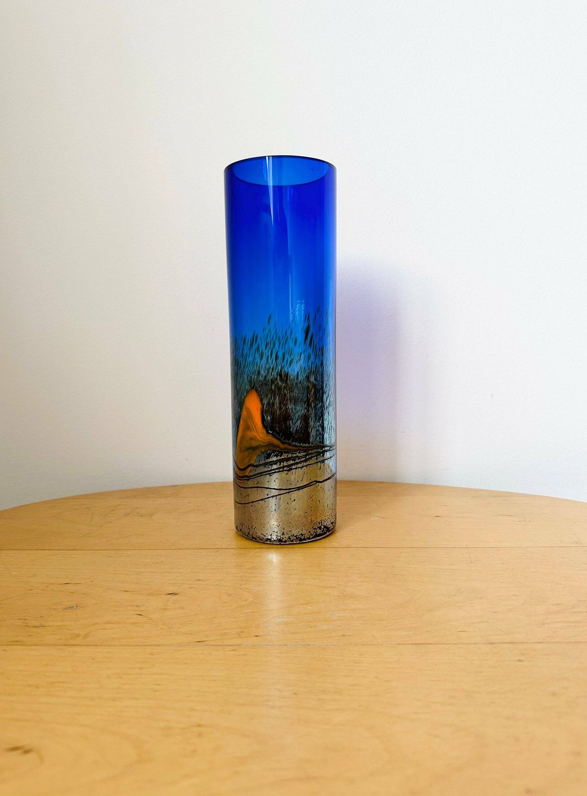 Milan Vobruba Vase, Glashyttan Gusum, Blue Glass photo furniture