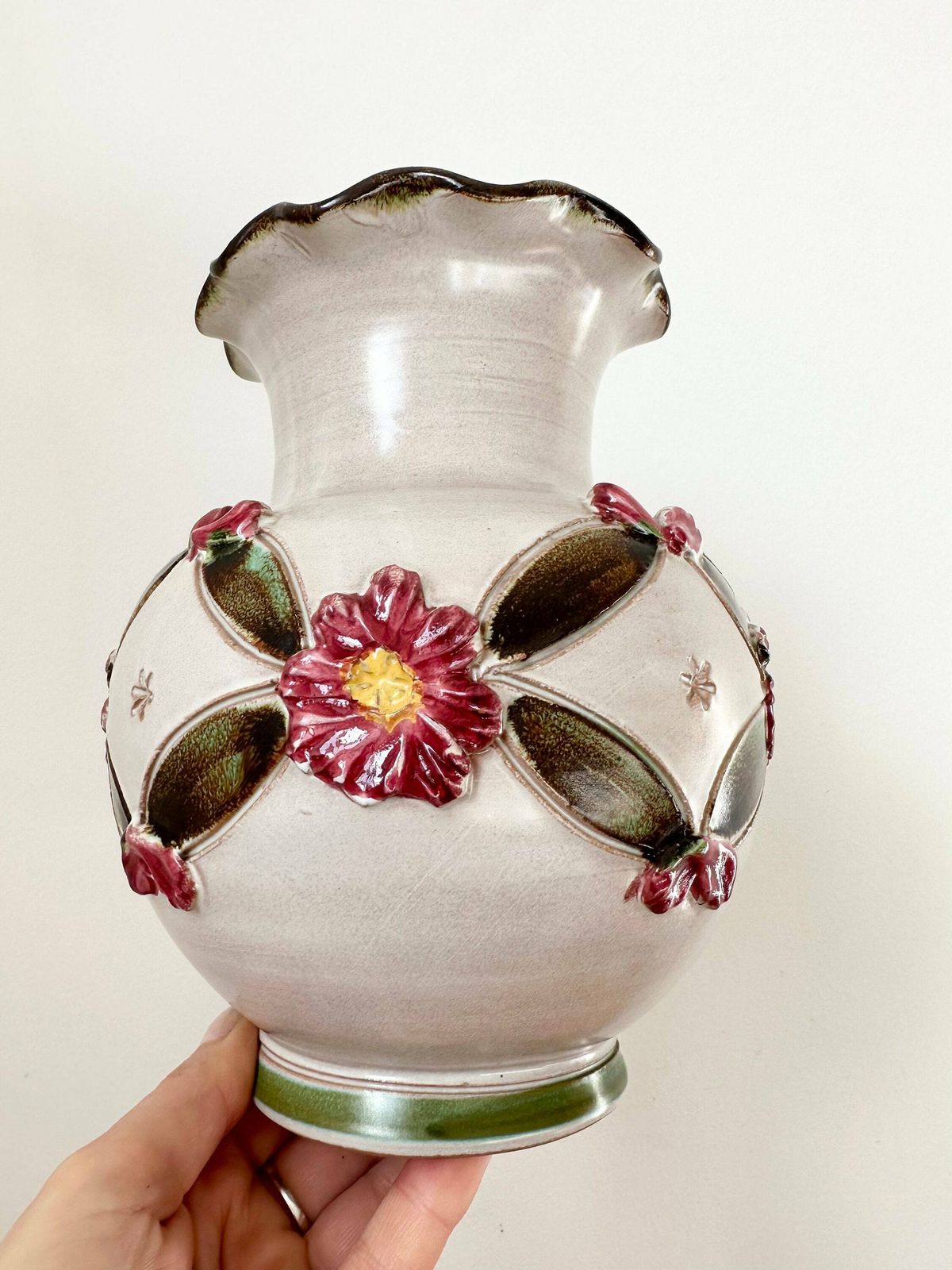 Nuovo Rinascimento Italy Handmade Vase, Italian Ceramic Flower Vase, Hand Painted Vase photo for sale