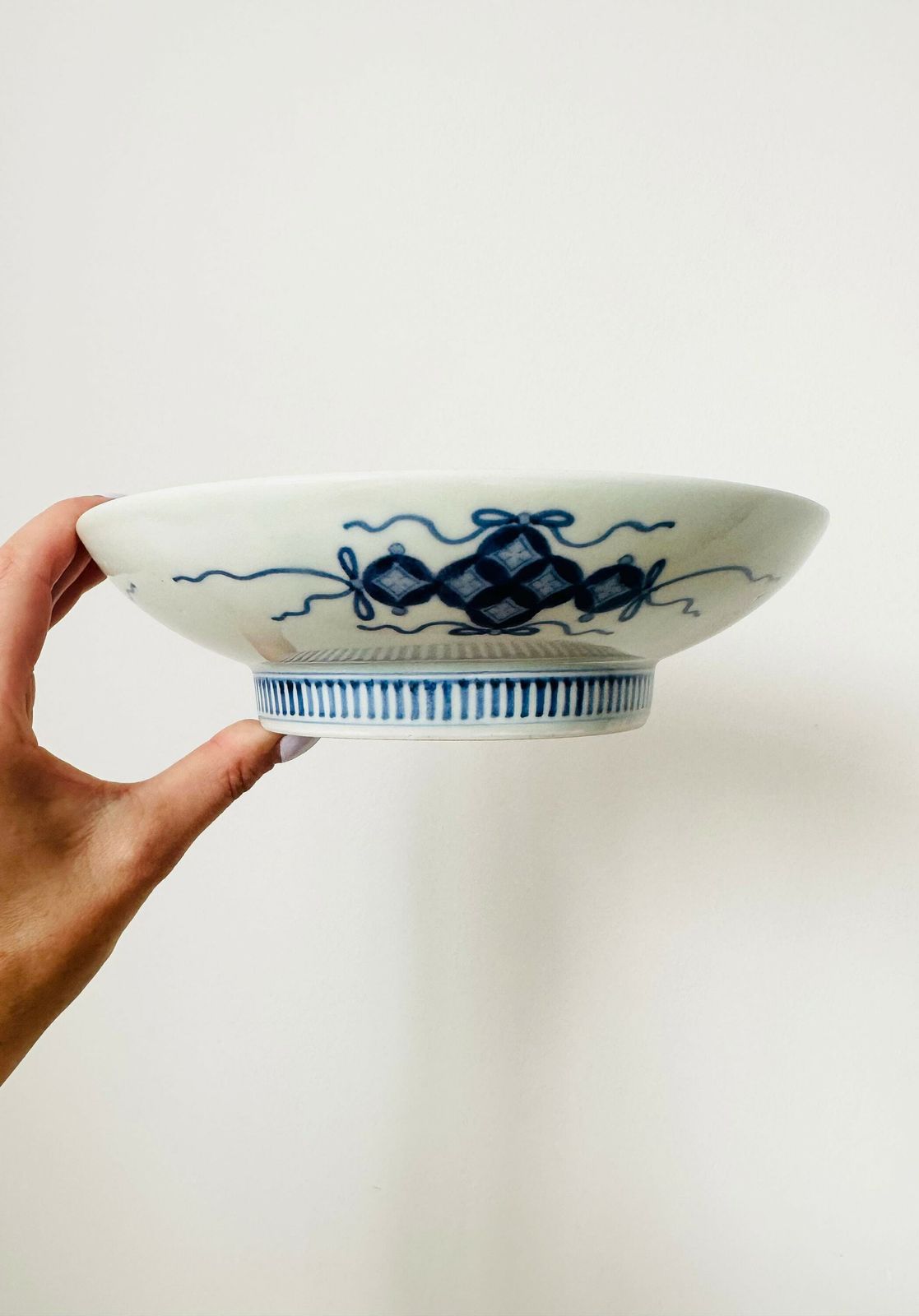 Antique Japanese Nabeshima Porcelain Bowl, Hand Painted Bowl, Blue And White Bowl photo furniture