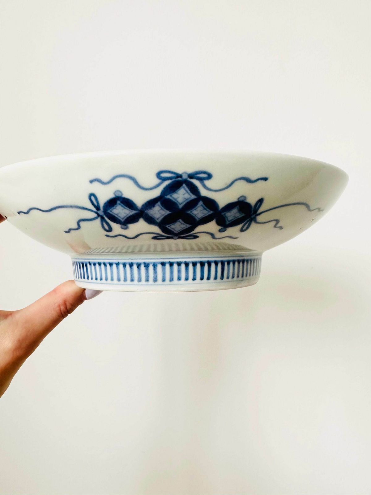 Antique Japanese Nabeshima Porcelain Bowl, Hand Painted Bowl, Blue And White Bowl photo for sale