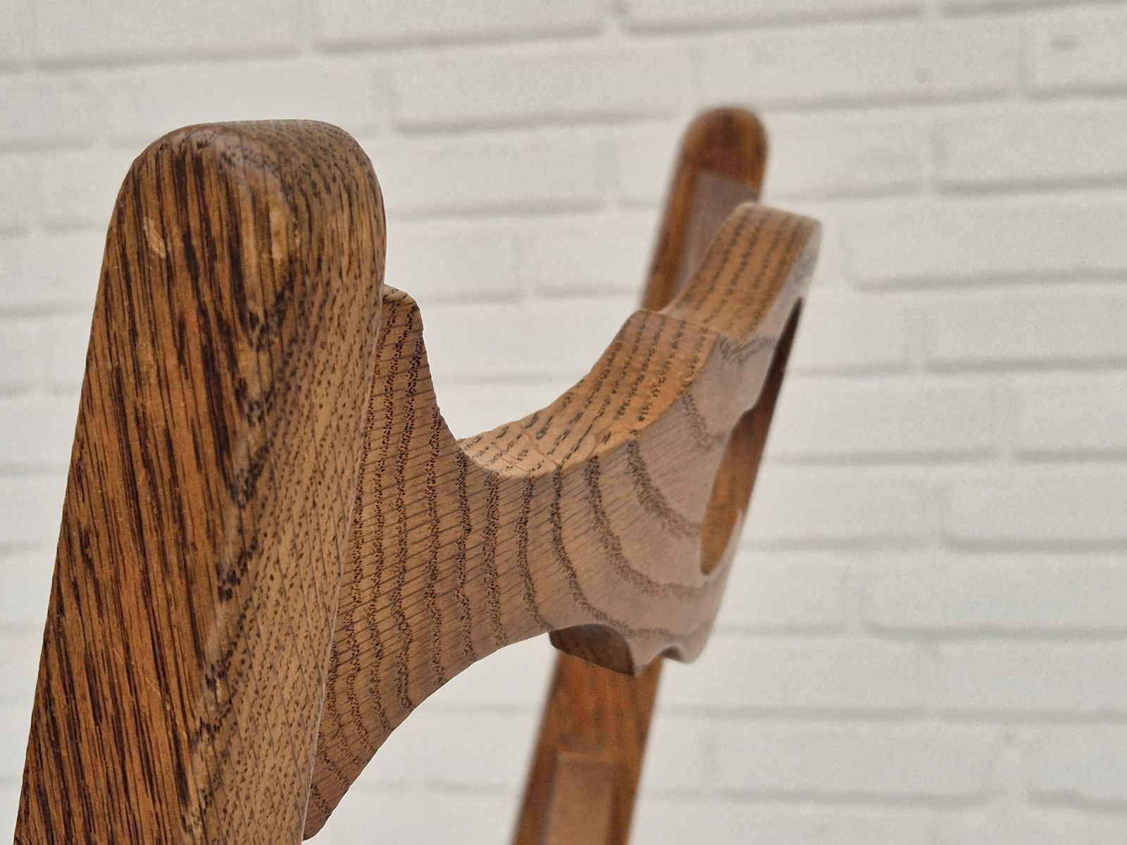 photo buy 1970s, Set Of 4 Danish Dining Chairs, Original Condition, Oak Wood, Furniture Velour.