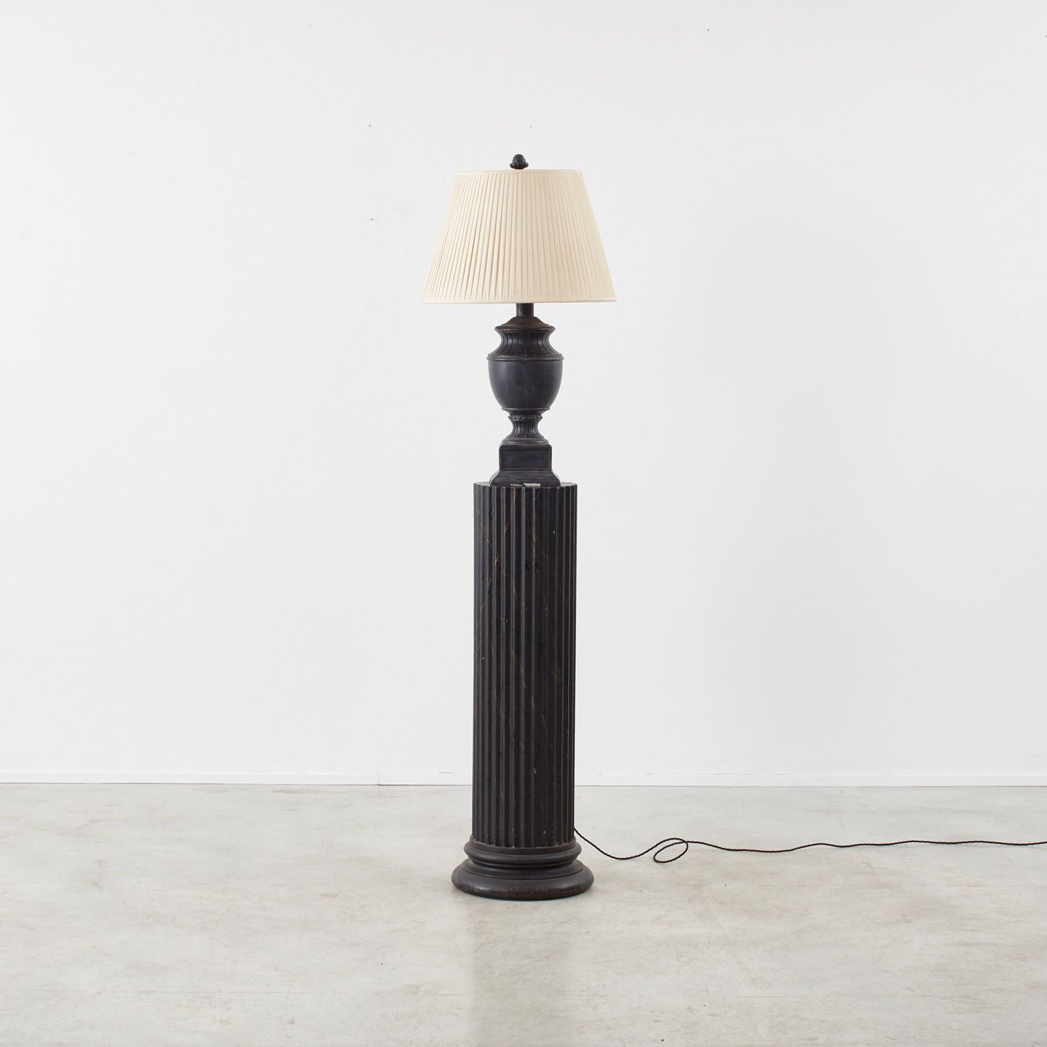 Scalloped Tin Plinth With Lamp Uk, Late 19th Century
