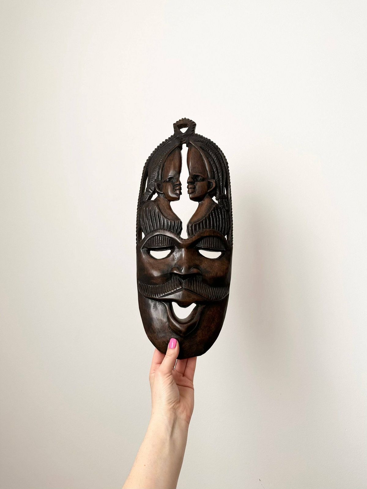 Vintage African Wood Carving Wall Hanging, Woman And Man Wall Plaque, Wall Hanging, African Art, Tribal Art