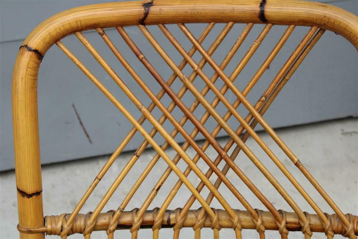 1950 Reclining Armchair In Bamboo Italian Design Tito Agnoli Style photo Furniture