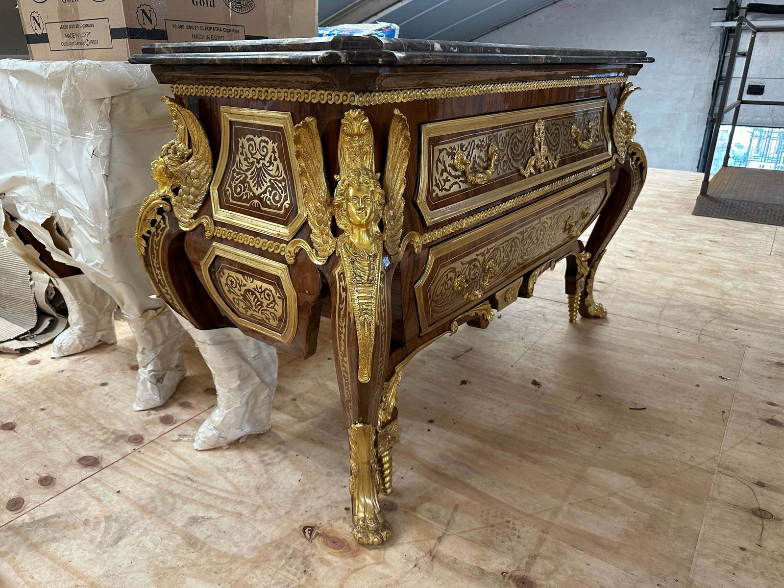 Rare, French Baroque, Bronze Mounted Chest Of Drawers, Linke Style (Pair Available) photo Furniture