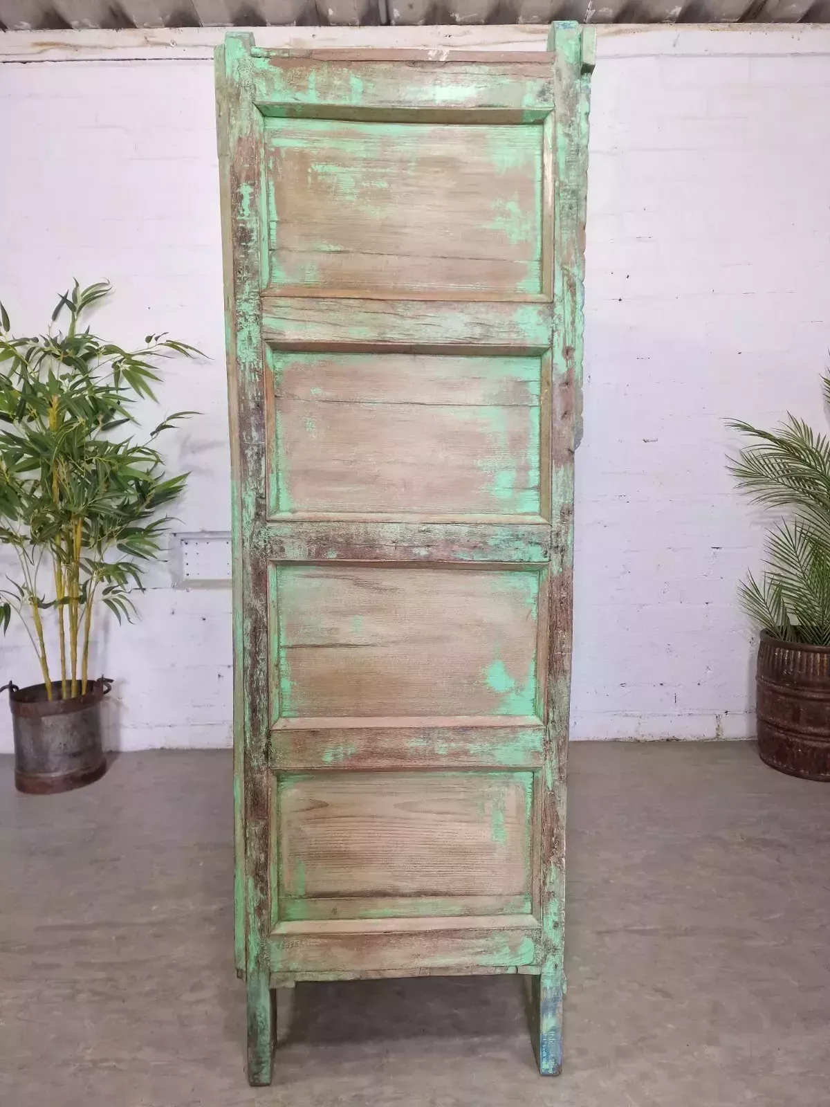 Vintage Rustic Indian Green Wooden Shop Display Bathroom Kitchen Drinks Cabinet photo buy