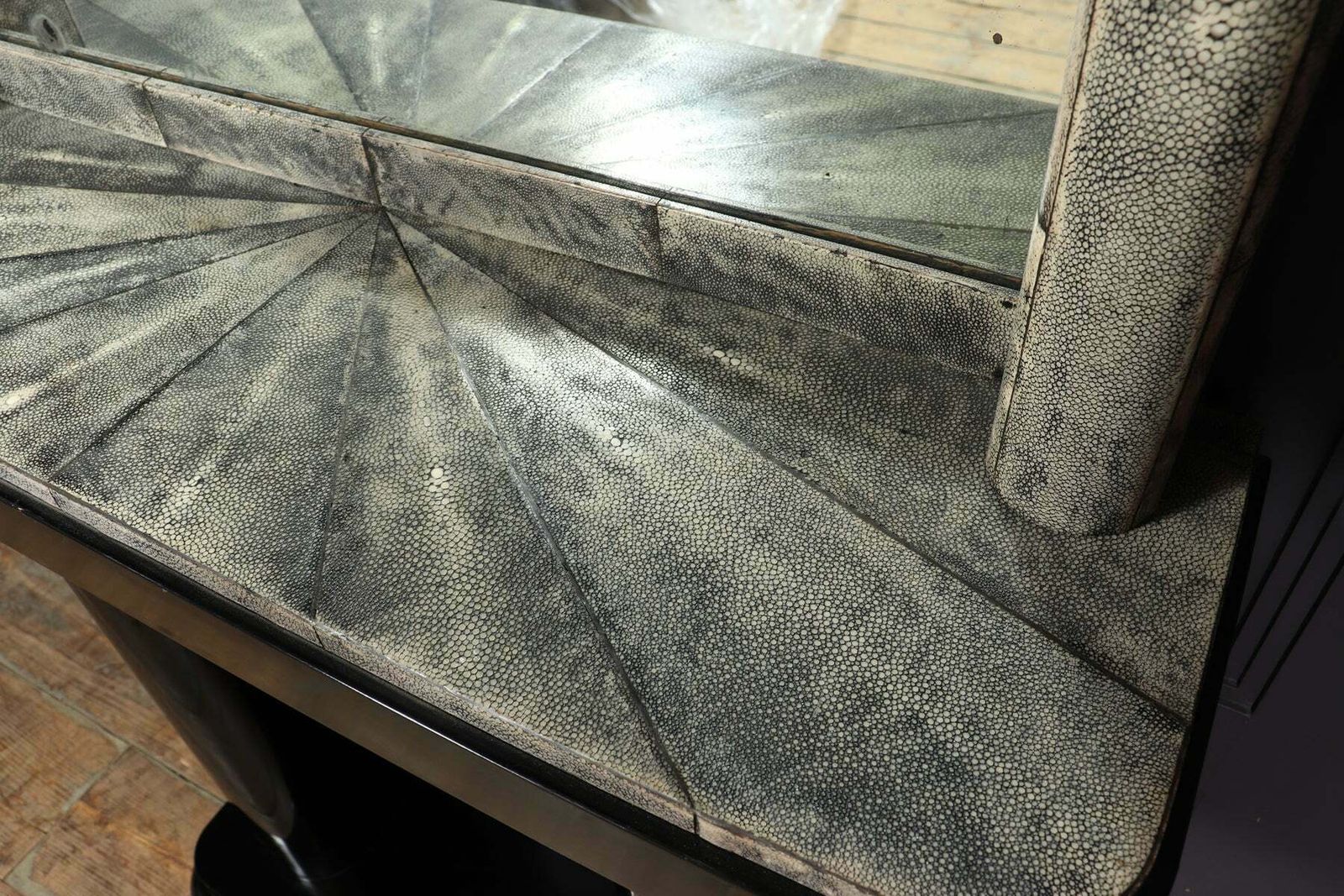 Art Deco Console And Mirror With Shagreen photo Furniture