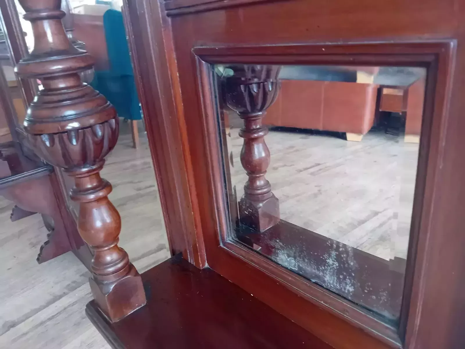 Home Decor Beautiful Circa 1880 Victorian Mahogany Antique Overmantel Mirror photo