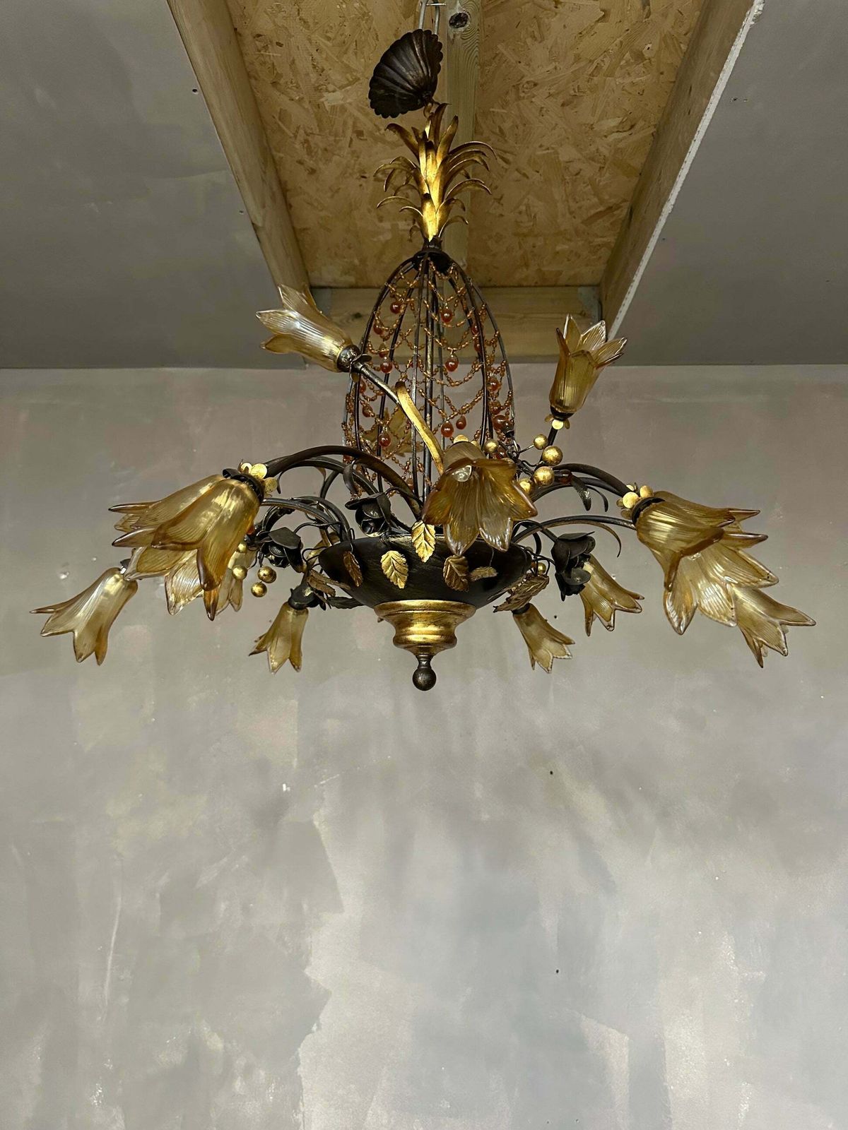Very Rare, Italian 1979’s Murano “Pineapple” Chandelier photo for sale