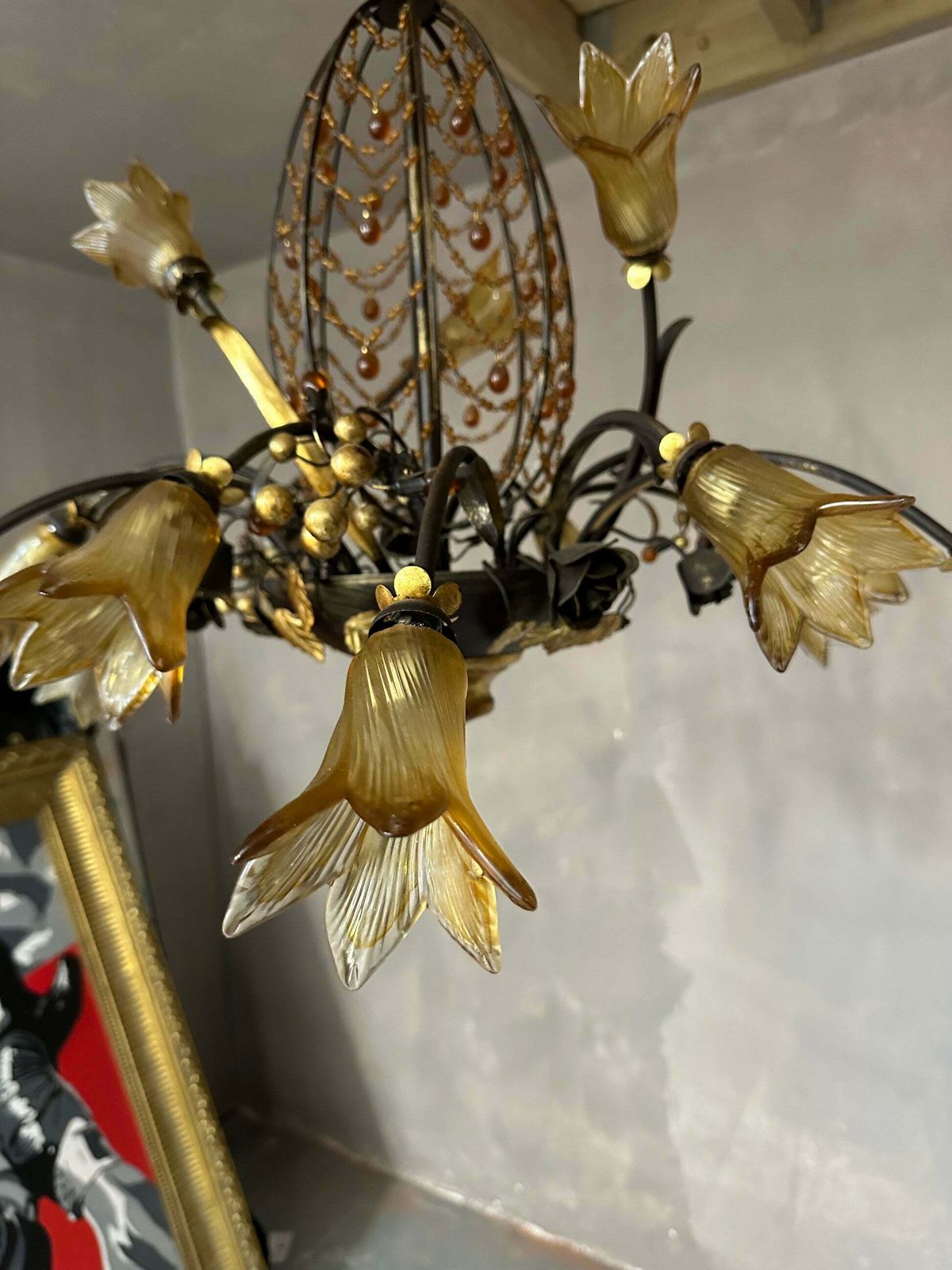 Very Rare, Italian 1979’s Murano “Pineapple” Chandelier photo Lighting