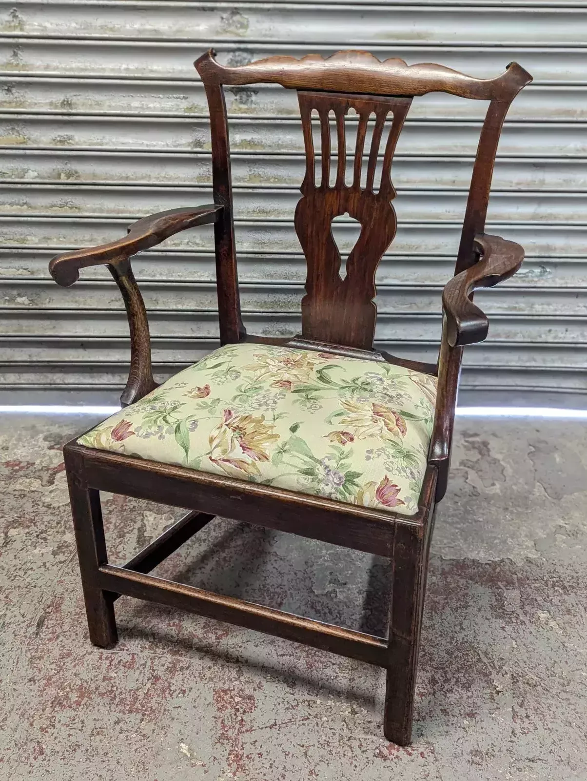 Georgian Oak Splat Back Chair, 1800s photo for sale