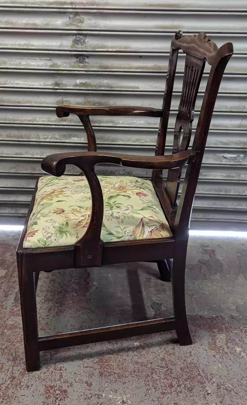 Georgian Oak Splat Back Chair, 1800s photo vintage