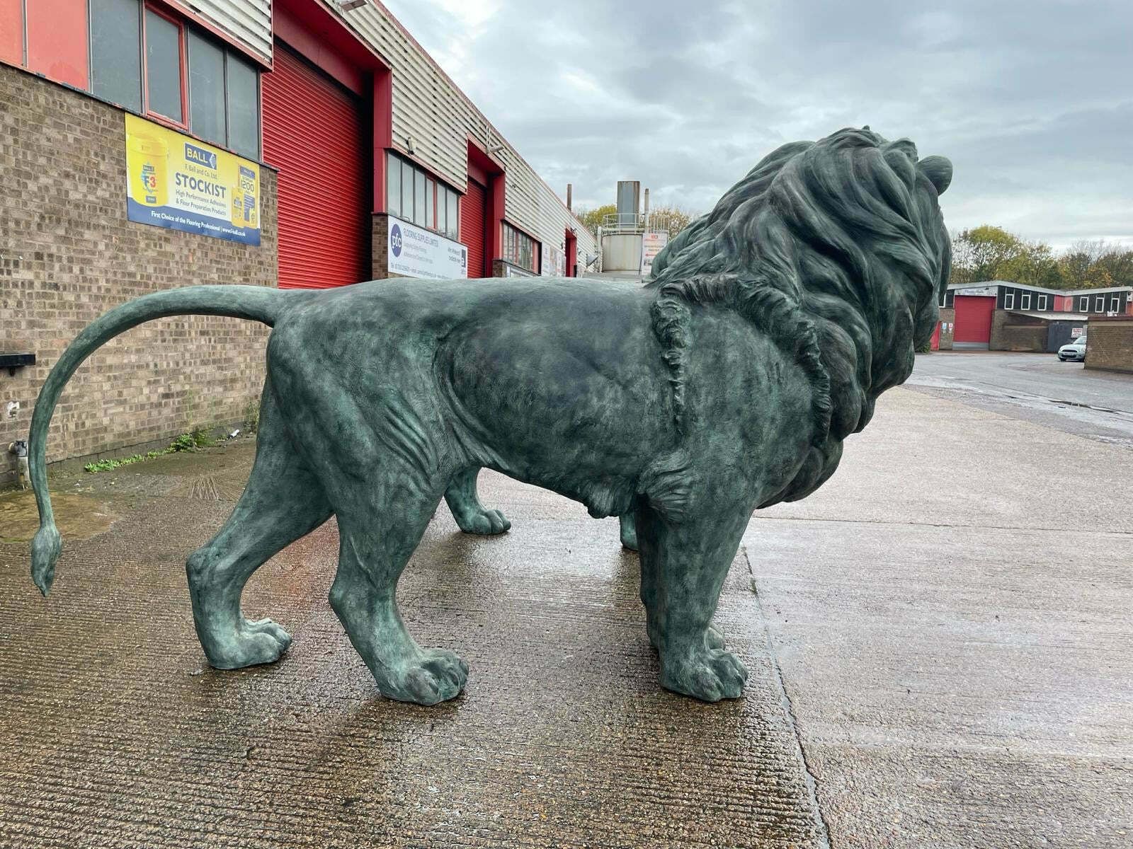 Huge, Pair Of Antique Bronze Lions From Italy photo for sale