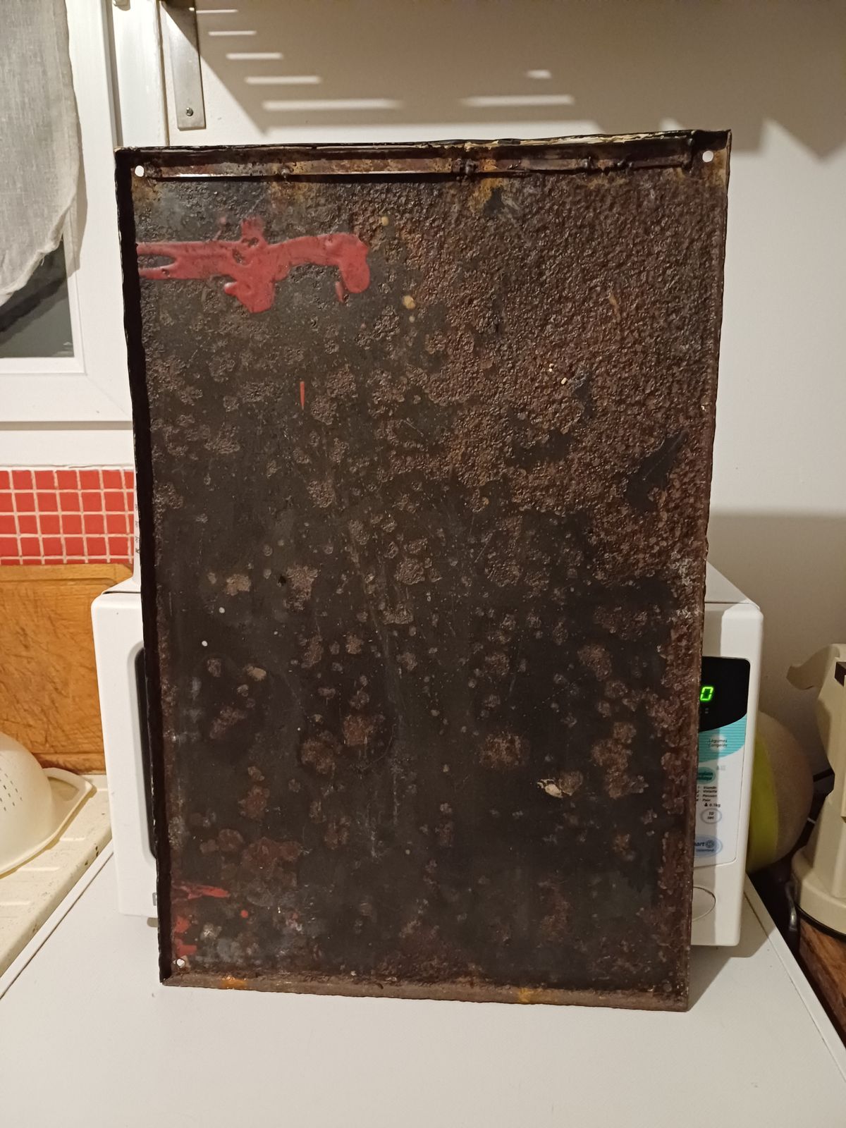 Enameled Sign Beer L. F. Haag, 1930s photo furniture