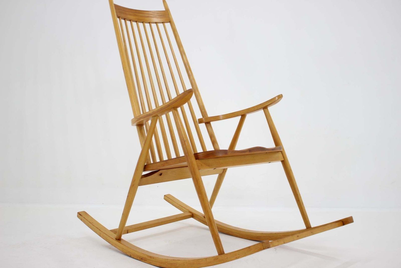 1960s Midcentury Wooden Rocking Chair, Czechoslovakia