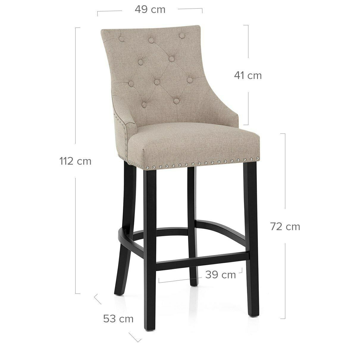 Bar Stool Tweed Fabric X 3 photo Furniture