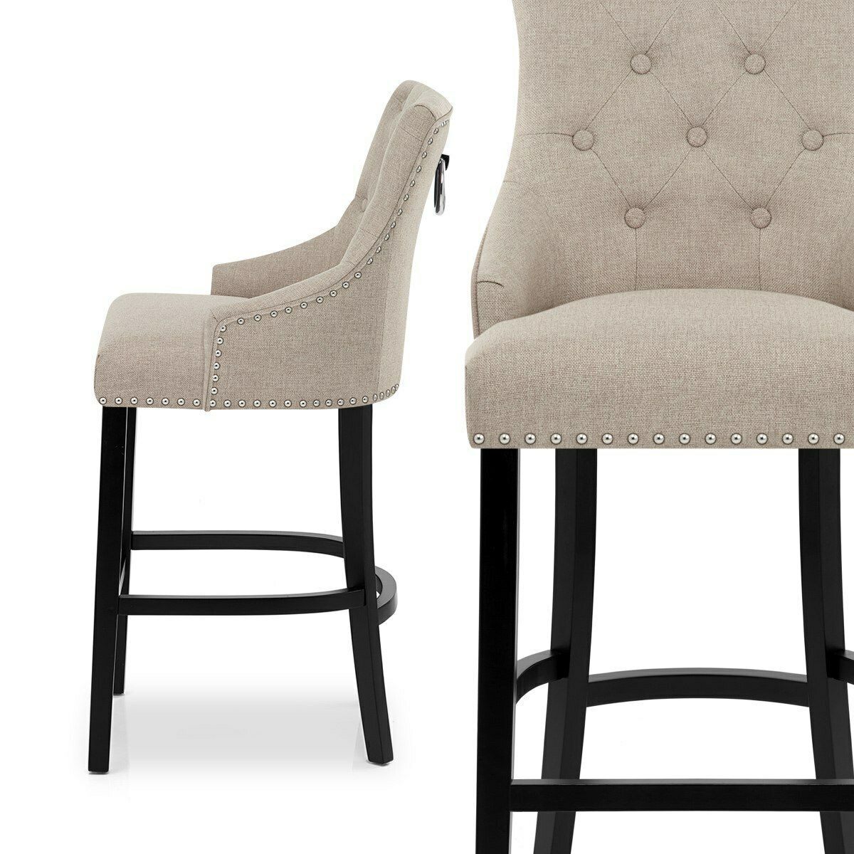 Bar Stool Tweed Fabric X 3 photo vinterior