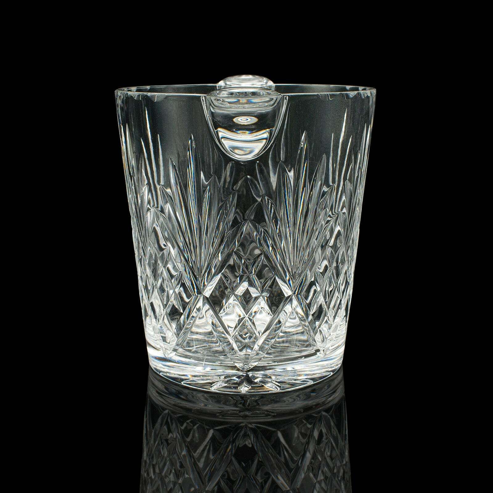 Vintage Wine Cooler, English, Cut Glass, Ice Bucket, Mid Century, Circa 1960 photo for sale