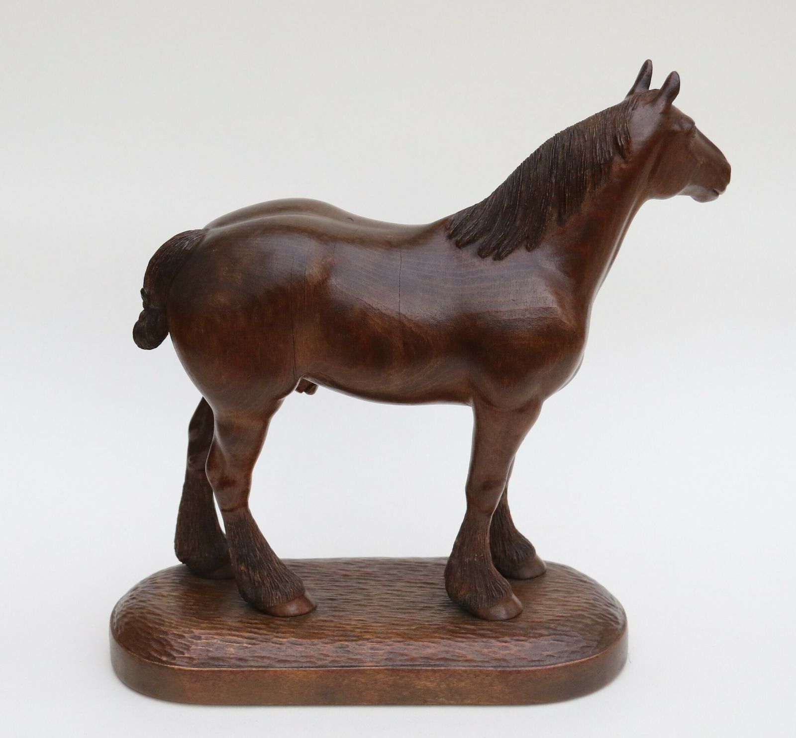 An  English Hand Carved Study Of A Belgian Draught Horse Stallion, Circa 1930 photo 1250.0