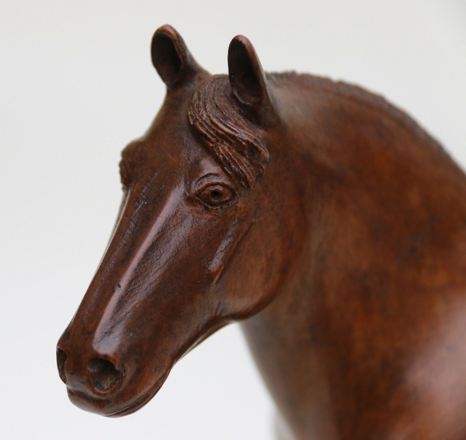 An  English Hand Carved Study Of A Belgian Draught Horse Stallion, Circa 1930 photo vintage