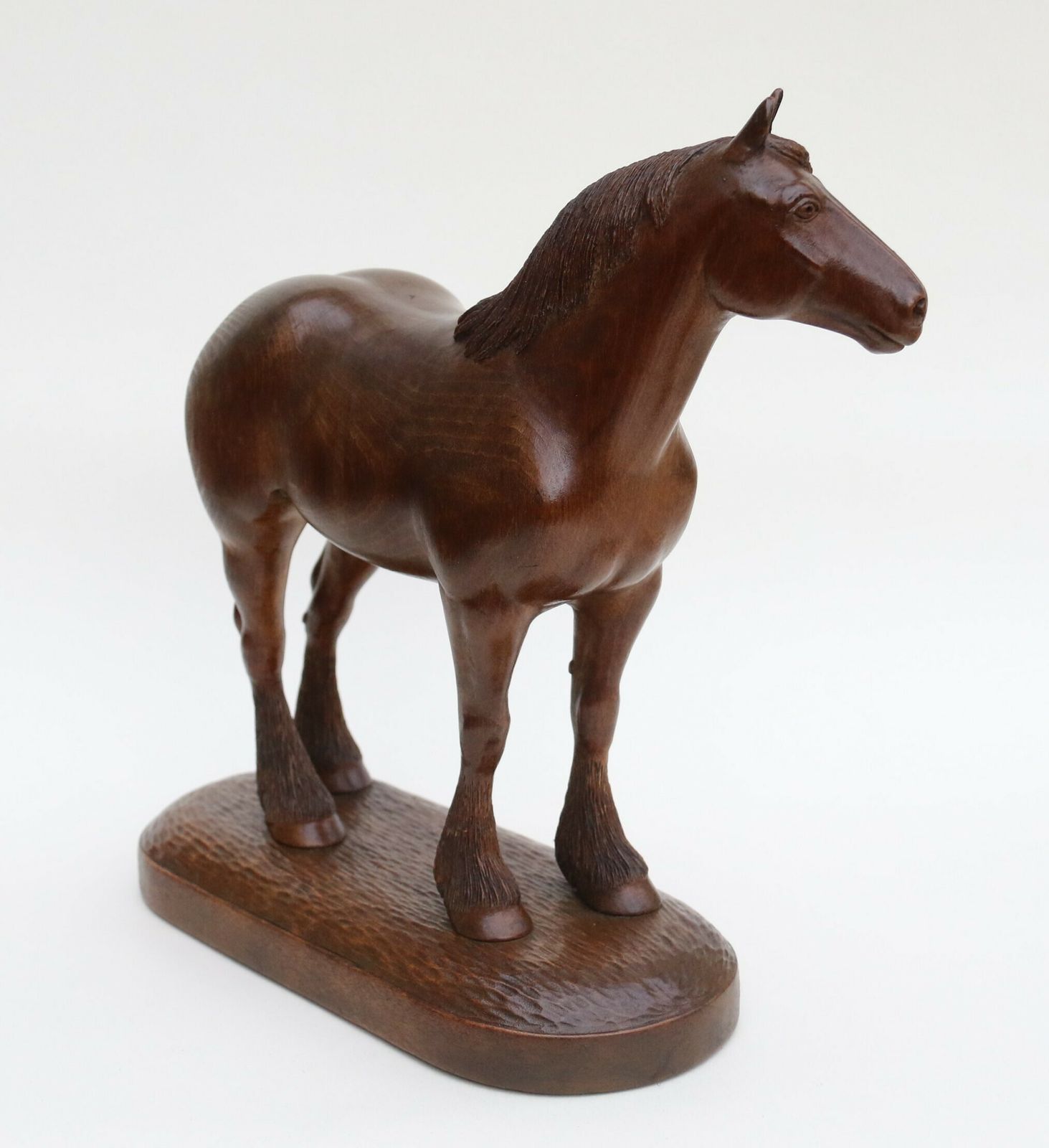 photo furniture An  English Hand Carved Study Of A Belgian Draught Horse Stallion, Circa 1930