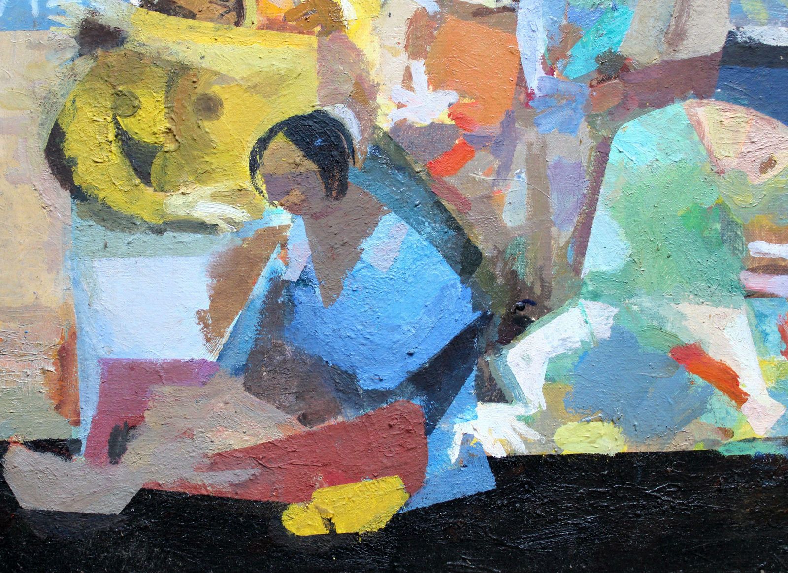 Victor Karnauh A Provincial Delight. Oil On Canvas, 1990s photo Art
