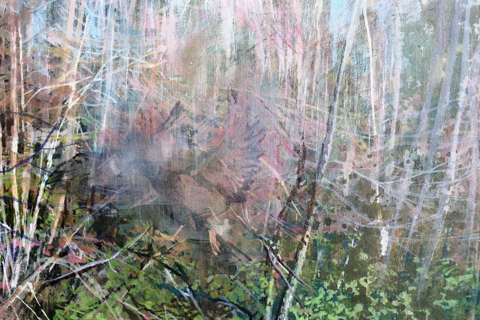Janis Zingitis Lake Shore In Spring. 2023, Acrylic On Canvas, photo for sale
