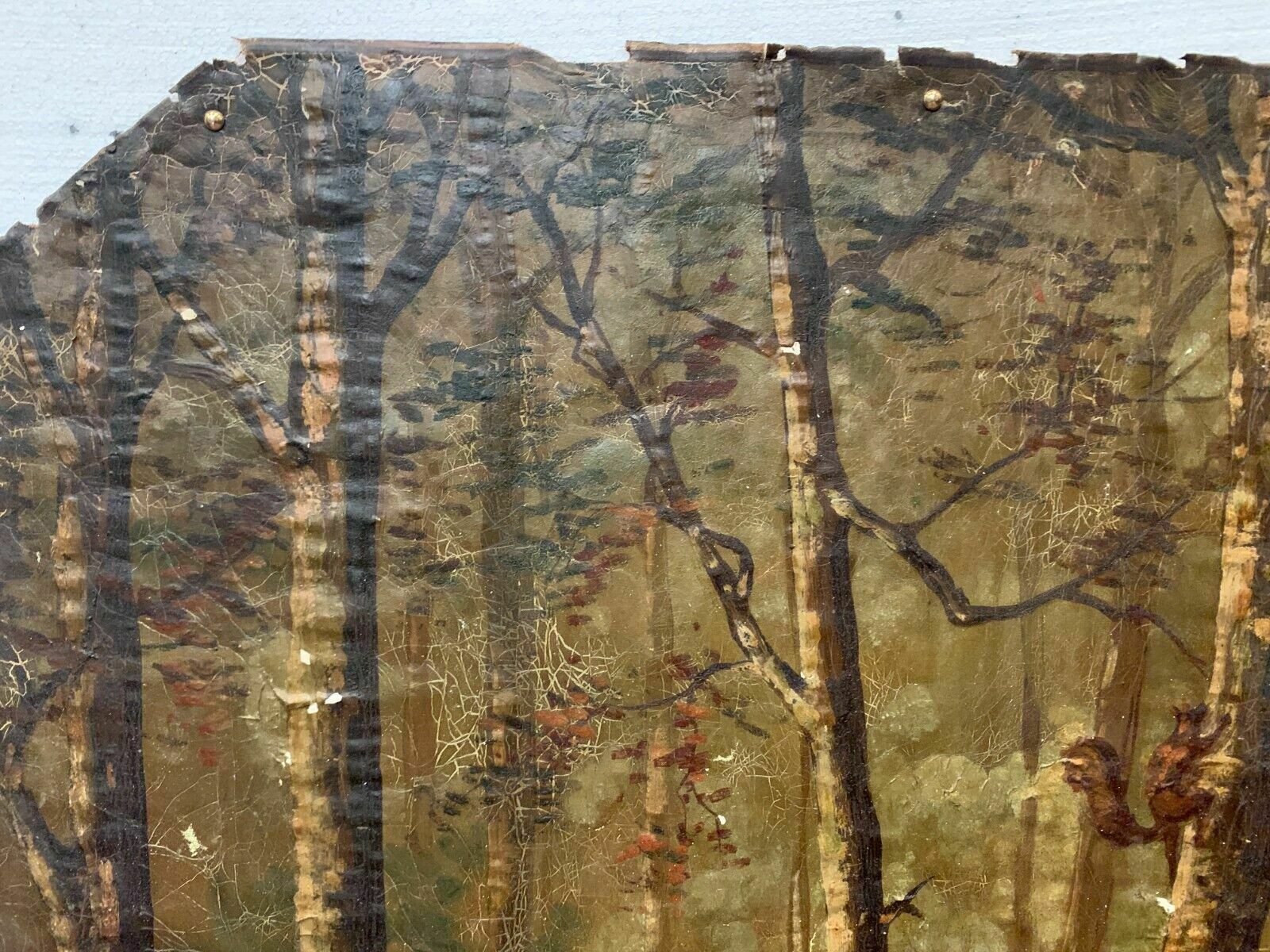 photo furniture Oil On Canvas "View Of A Watercourse" Decorative Wall Panels 20th Century