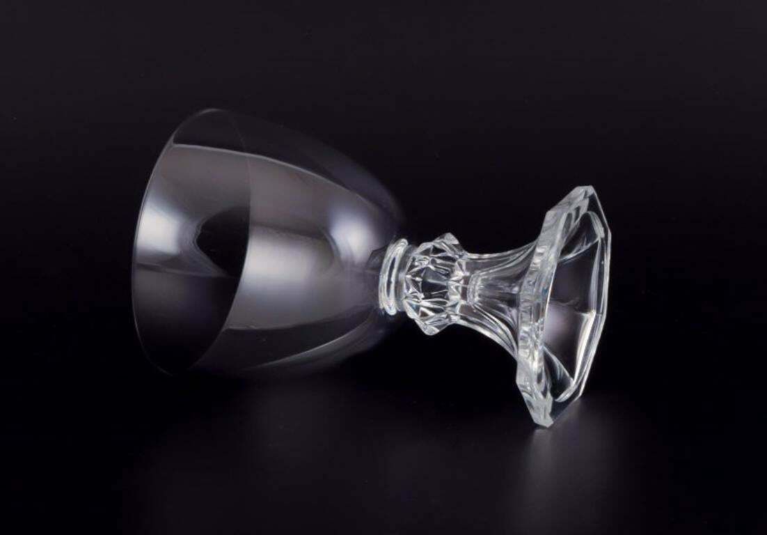 Val St. Lambert, Belgium. Set Of Four Wine Glasses In Clear Crystal Glass. photo vinterior