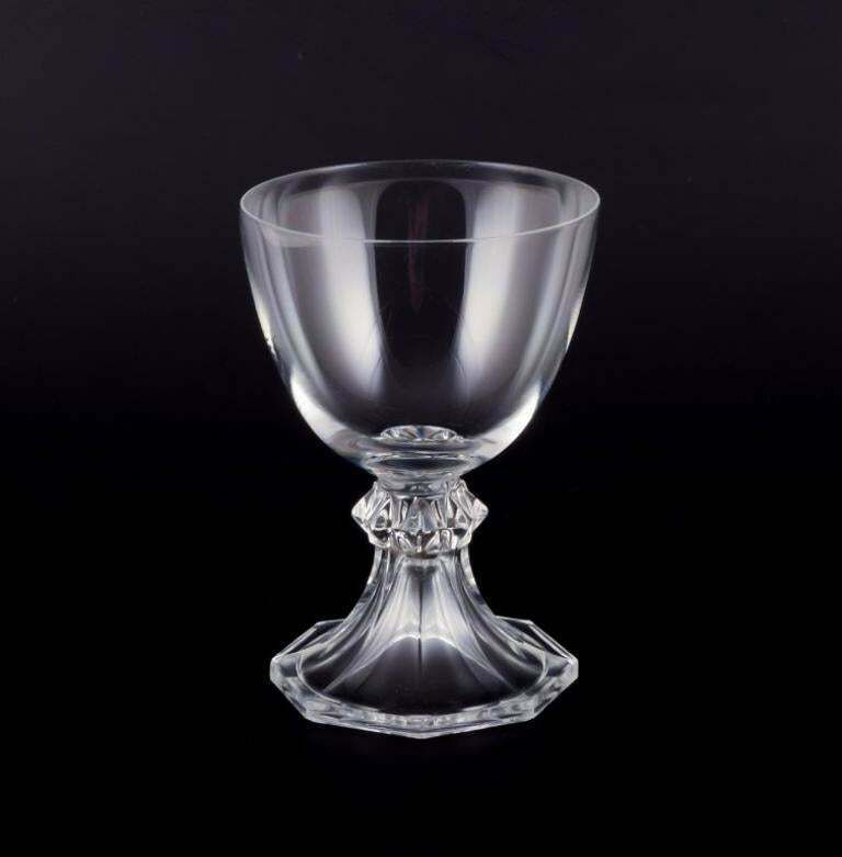 Val St. Lambert, Belgium. Set Of Six Red Wine Glasses In Clear Crystal Glass. photo furniture