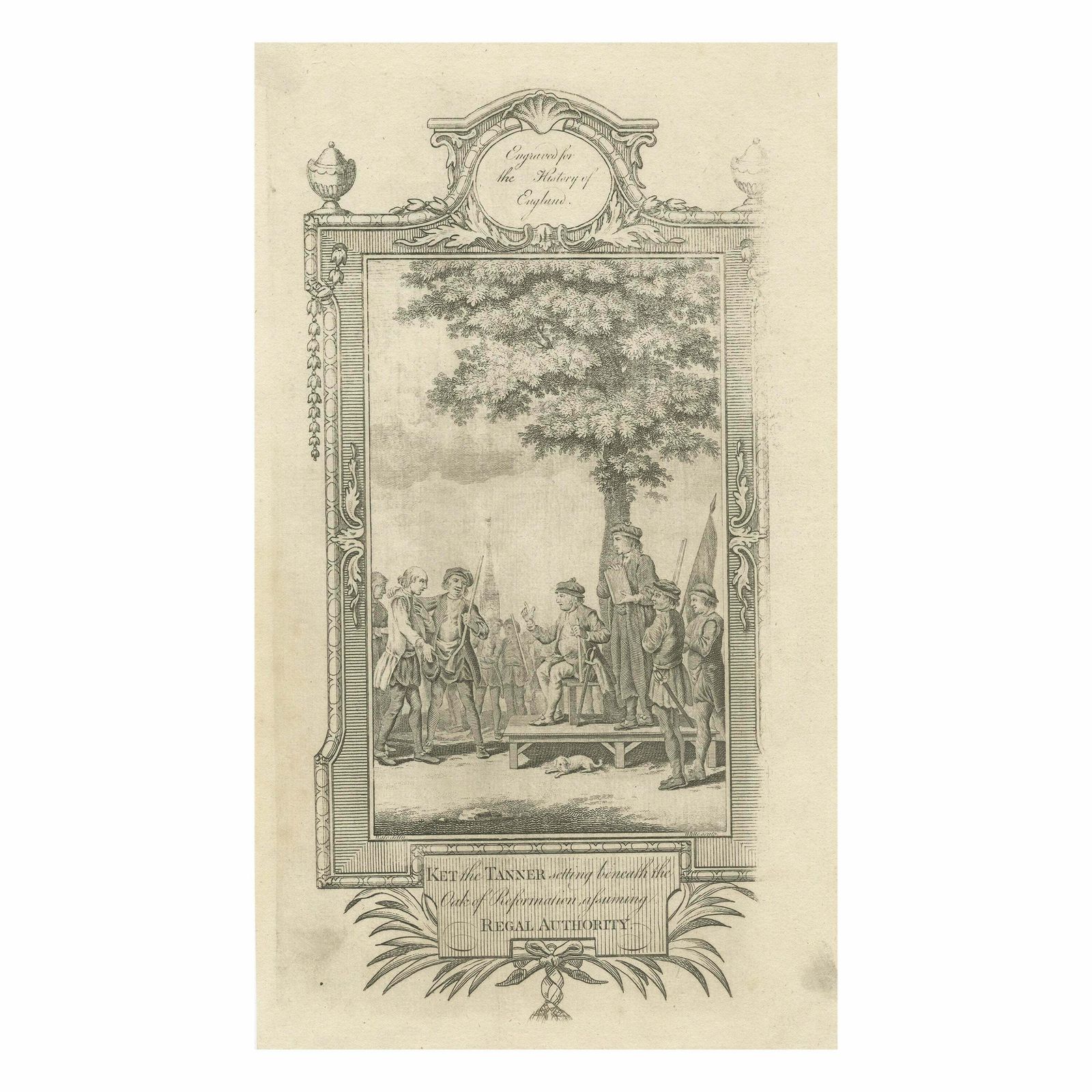 Antique Print Of Ket The Tanner By Russel '1781'