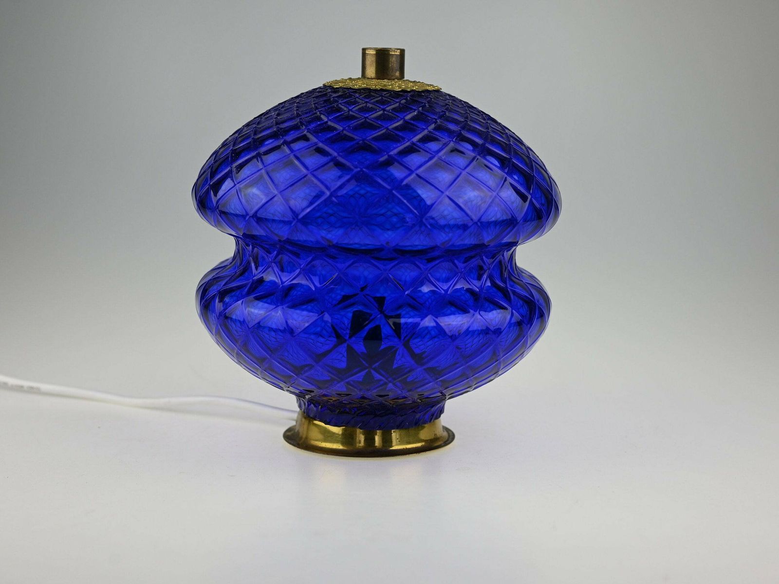 Vintage Blue Glass Lamp, Mood Lamp, Mid Century Lamp, Desk Lamp, Table Lamp, Bedside Lamp, Mid Century Glass Lamp, Vintage Light, Blue Lamp photo buy