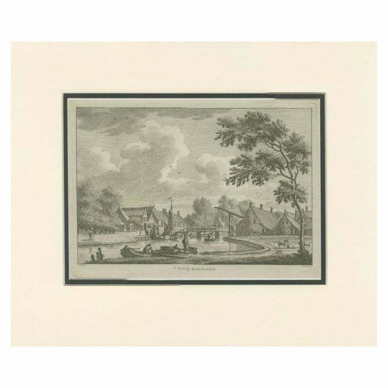 Antique Print Of The Village Of Birdaard, Fryslan, The Netherlands, C.1790