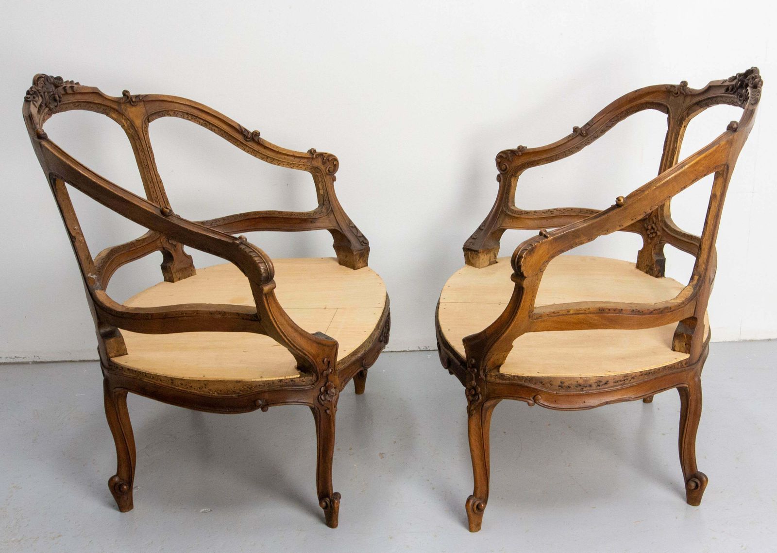 Pair Of Louis XV Revival Open Armchairs To Cane Or Upholster French, 19th C photo Furniture