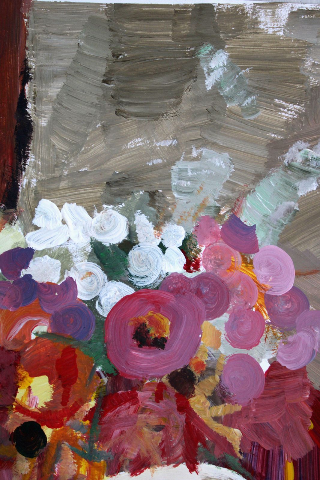 Victor Karnauh Still Life With Flowers And Apple. Oil On Paper, 39. 5 X 30 Cm photo Art