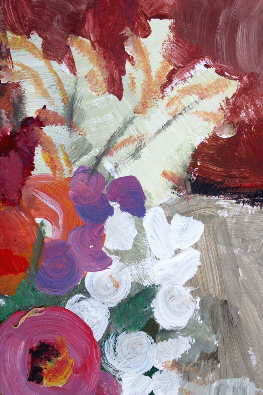 Victor Karnauh Still Life With Flowers And Apple. Oil On Paper, 39. 5 X 30 Cm photo vinterior