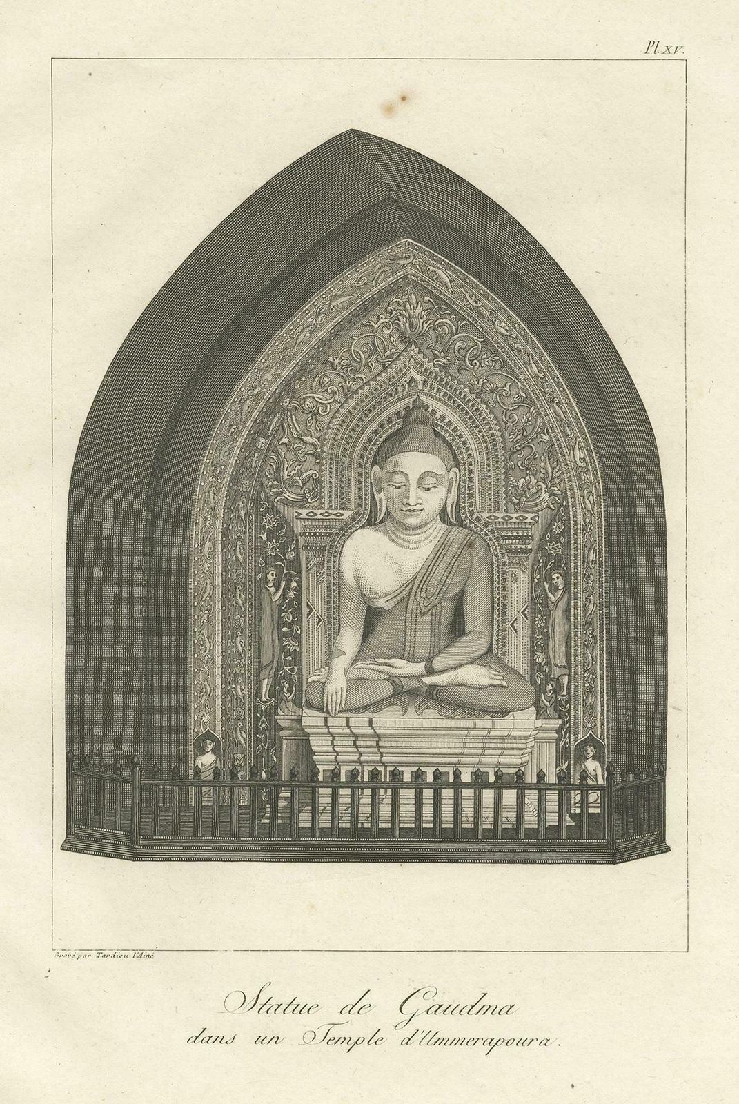 Antique Print Of A Burman Buddha By Symes '1800' photo for sale