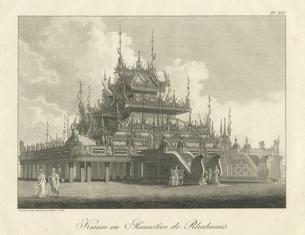 Antique Print Of A Kioum Or Buddhist Monastery In Burma By Symes '1800' photo Art